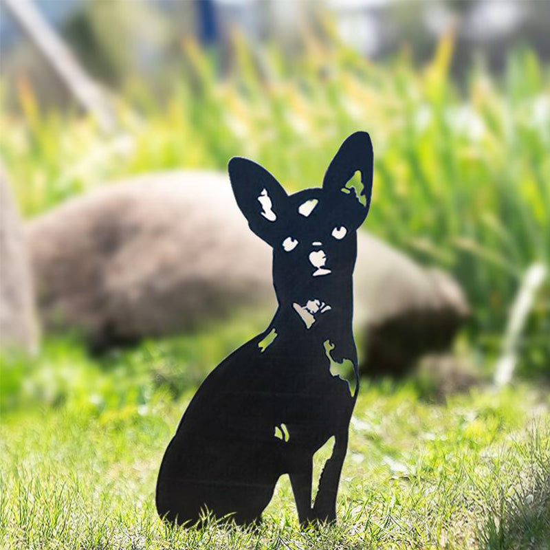 Metal Dog Silhouette Garden Decoration