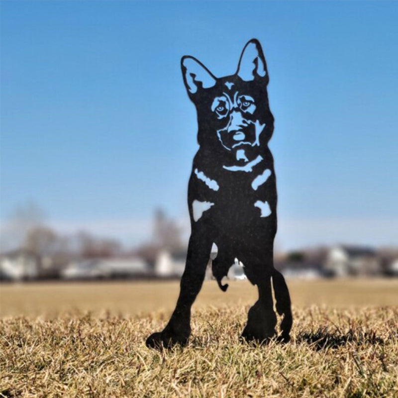 Metal Dog Silhouette Garden Decoration