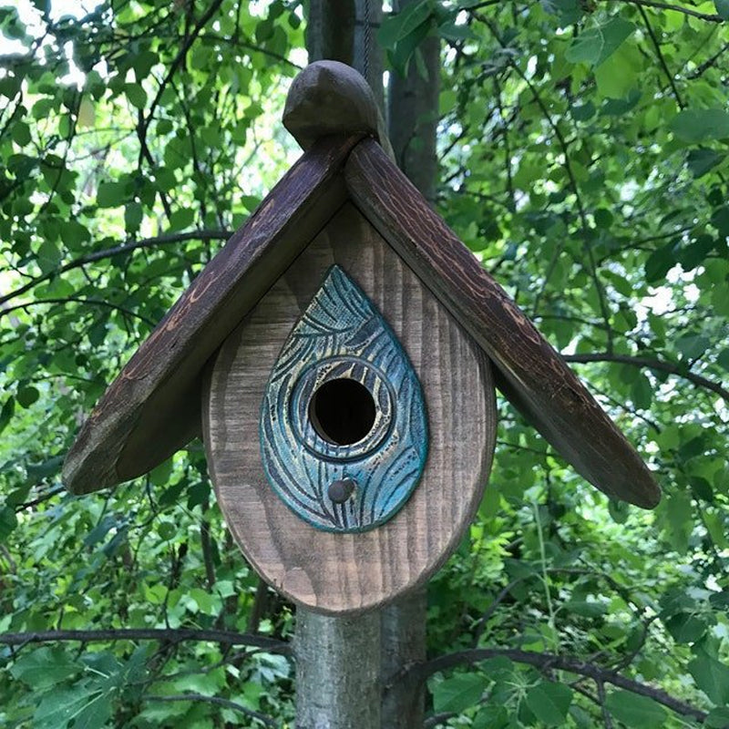 Hand Carved Wood Birdhouses