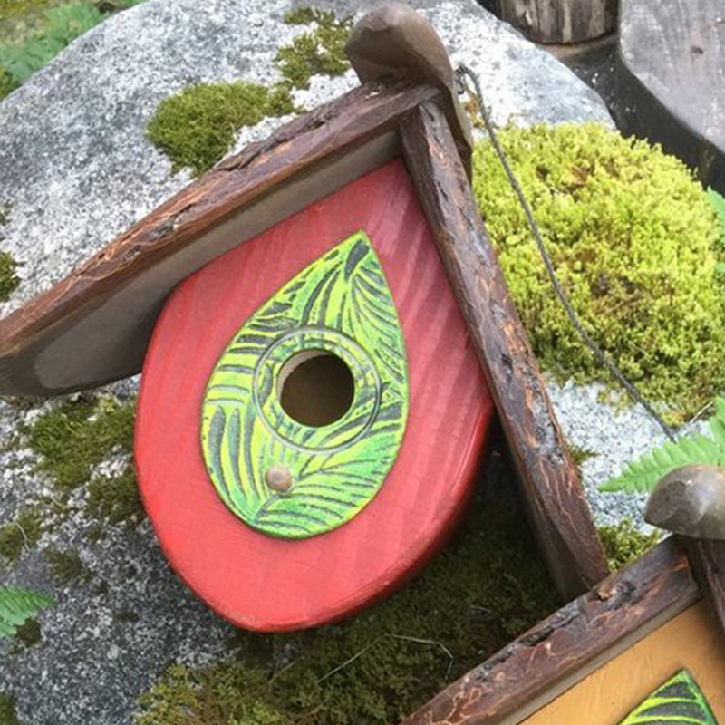 Hand Carved Wood Birdhouses