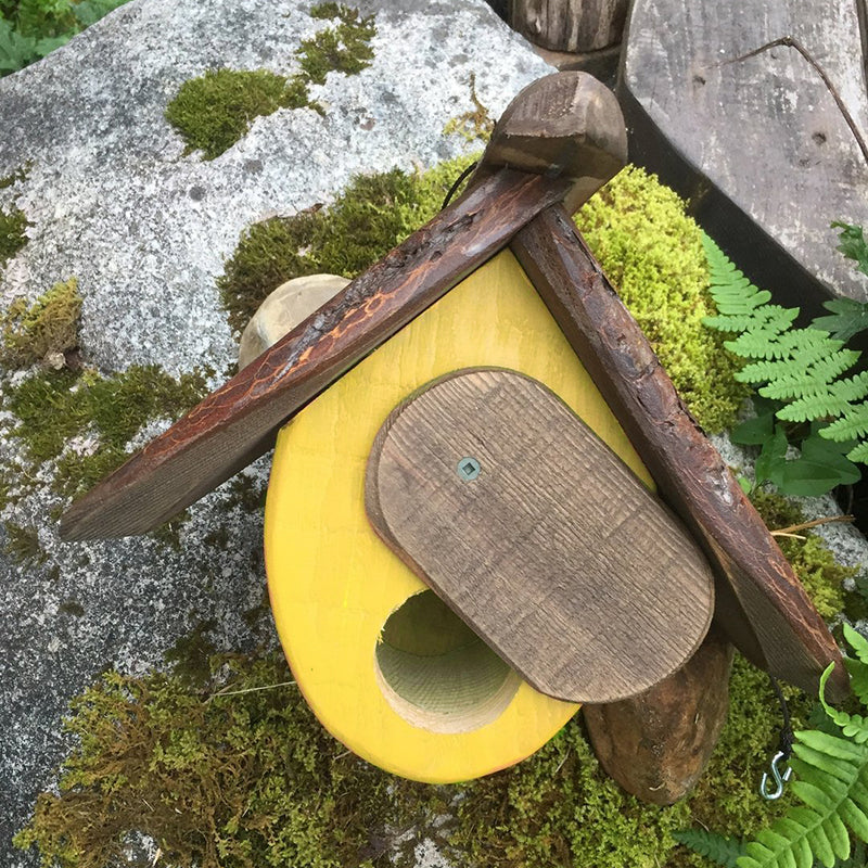 Hand Carved Wood Birdhouses