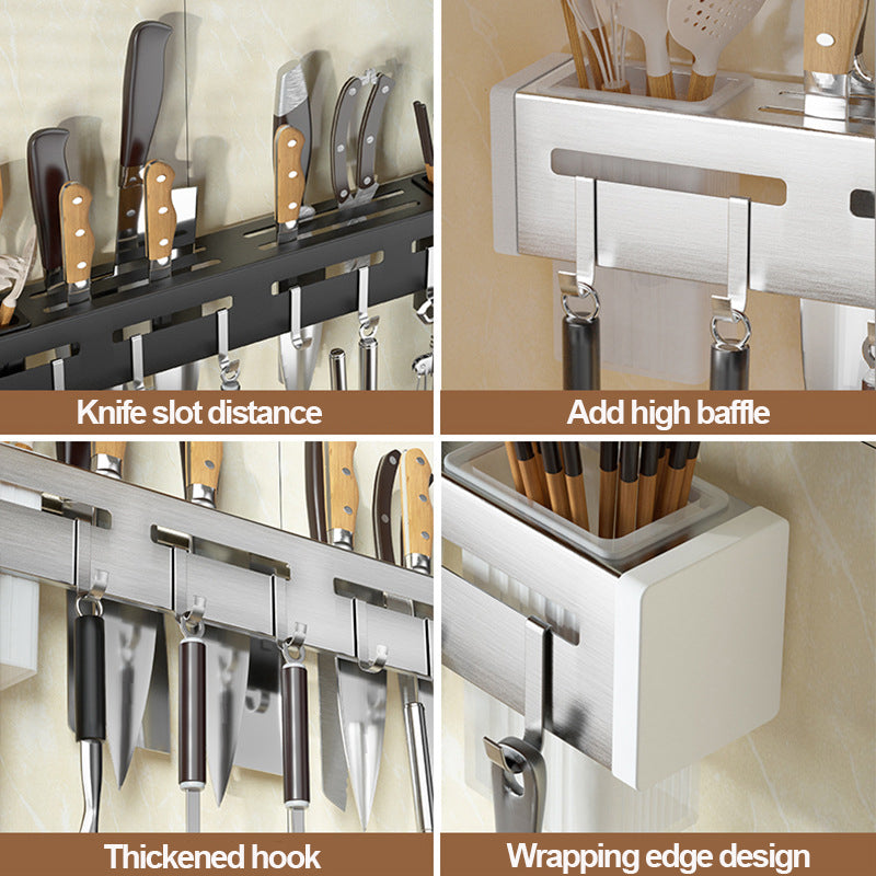 Multifunctional Kitchen Wall-Mounted Knife Holder, Utensil Organizer