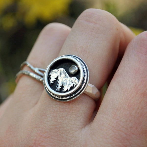 Moonlight Mountain Forest Ring