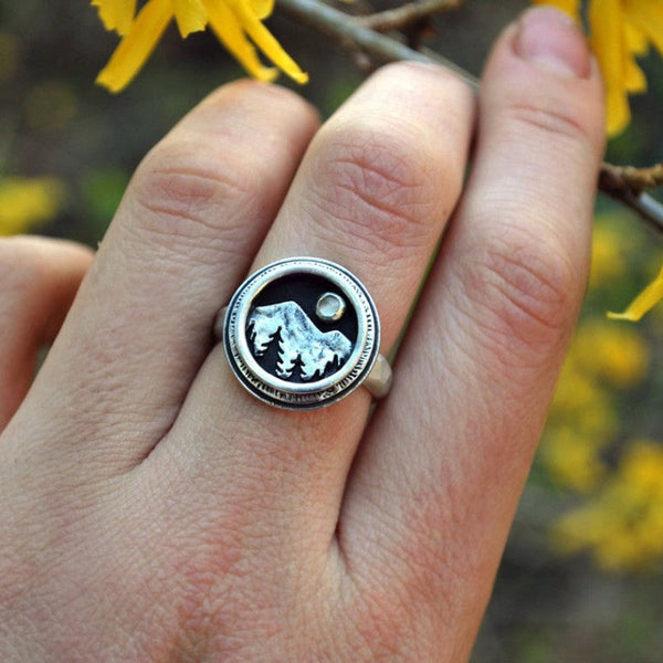 Moonlight Mountain Forest Ring