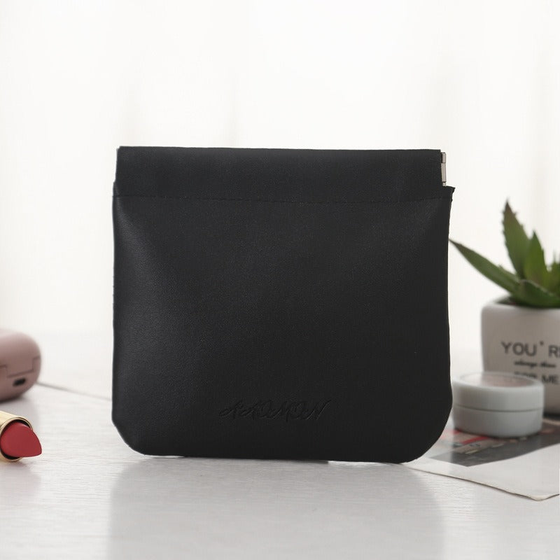 PU Leather Squeeze Coin Purse Pocket Cosmetic Bag