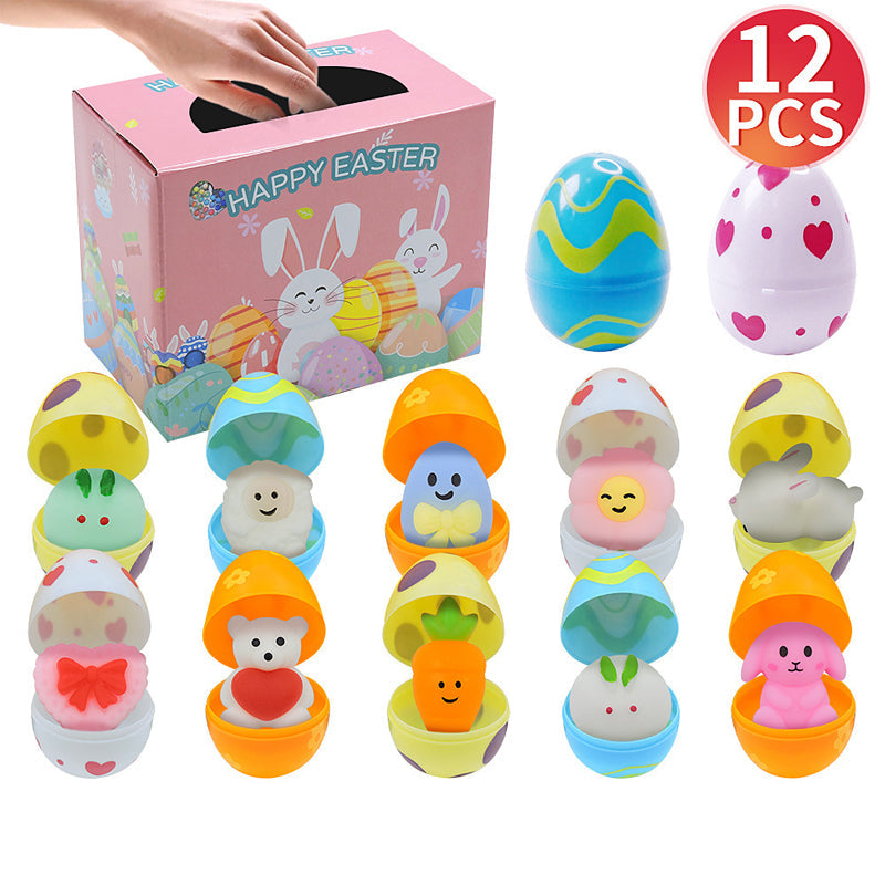 12/24 PCS Wind Up Toy Prefilled Easter Eggs for Kids Easter Basket Stuffers