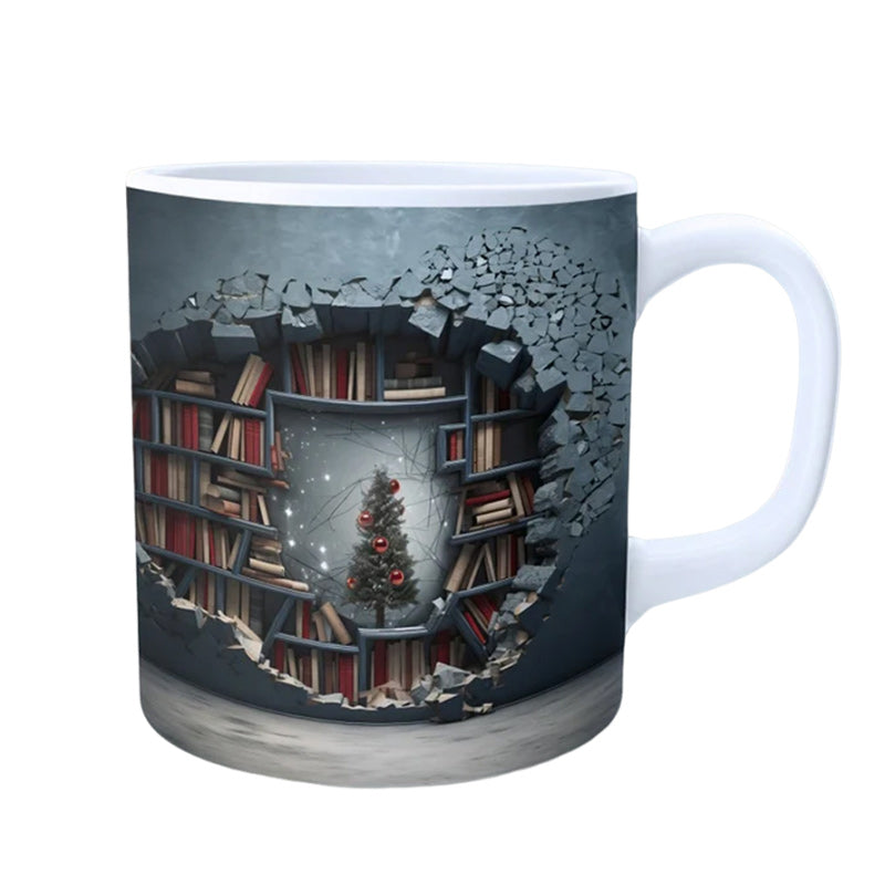 3D Bookshelf Coffee Mug