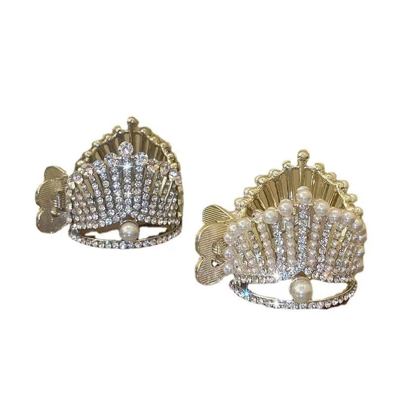 Crown Rhinestone Grab Clip