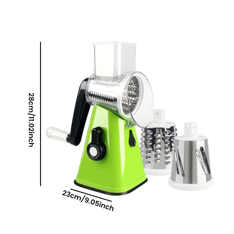 Hand cranked roller vegetable slicer