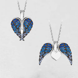 Heart & Angel Wings Pendant Necklace