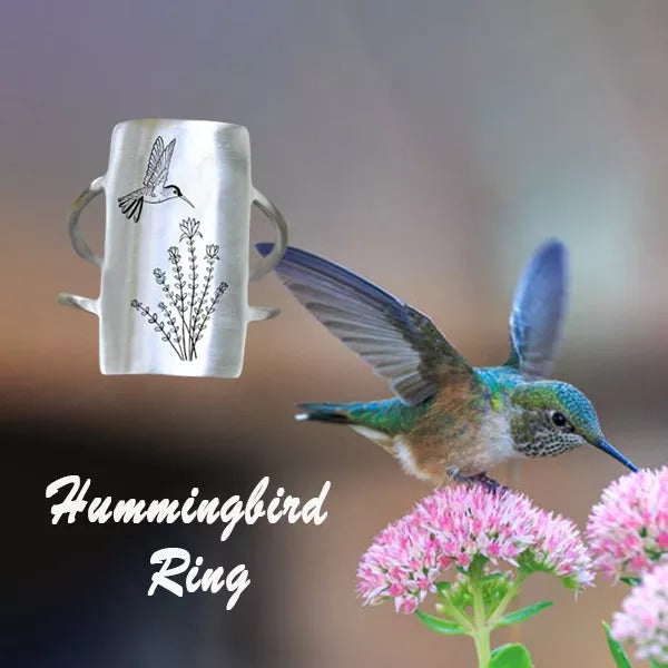 925 Sterling Silver Hummingbird Ring - Gift For Animal Lover