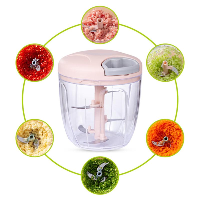 Manual Food Chopper, Hand Pull String Meat Grinder Vegetables Fruits Cutter