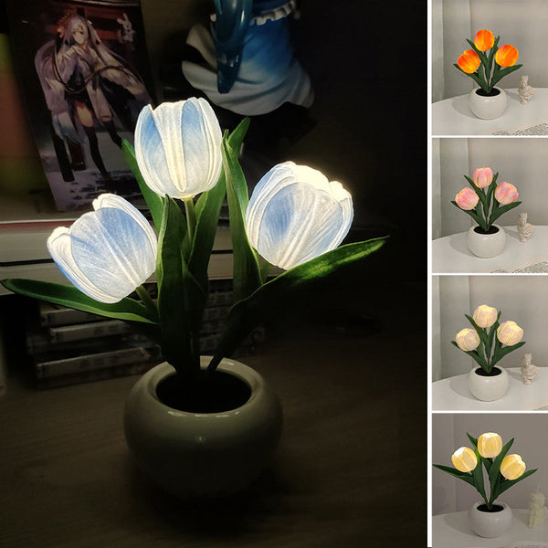 LED Tulip Night Light Flower Table Lamp