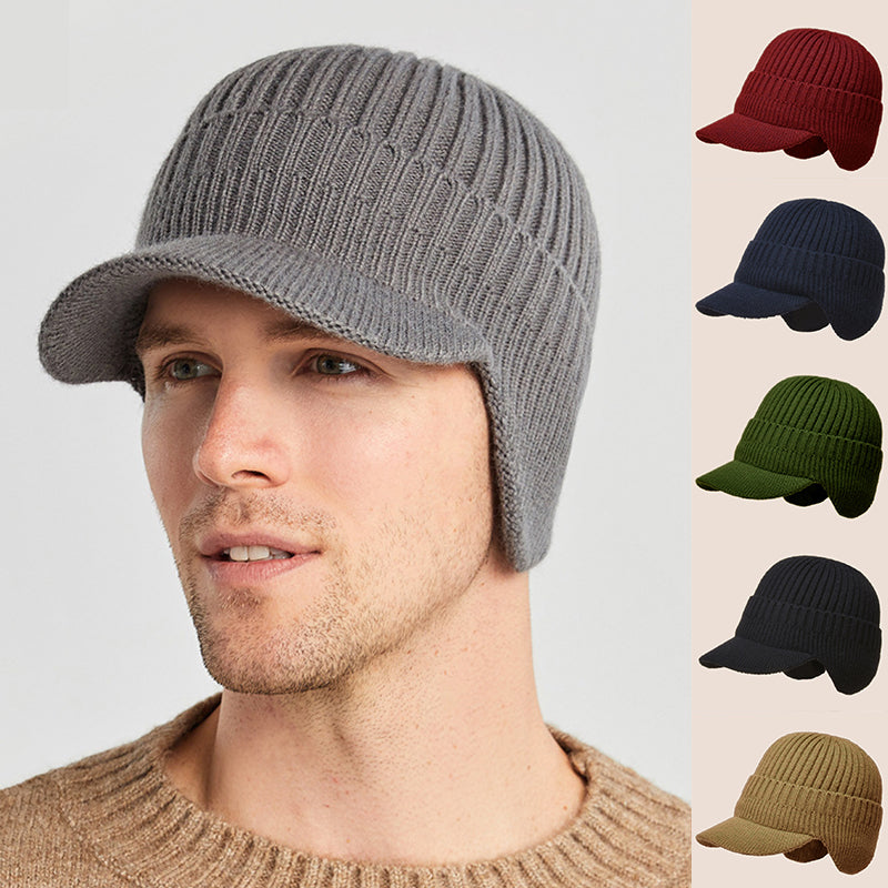 Winter Outdoor Riding Elastic Warm Ear Protection Knitted Hat for Men