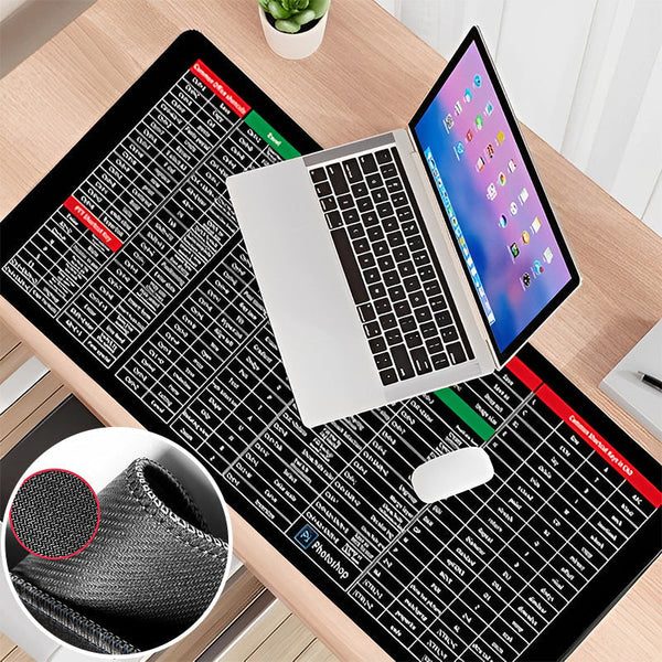 Large Size Gaming Mouse Mat Shortcut Keys Anti-Slip Keyboard Pad