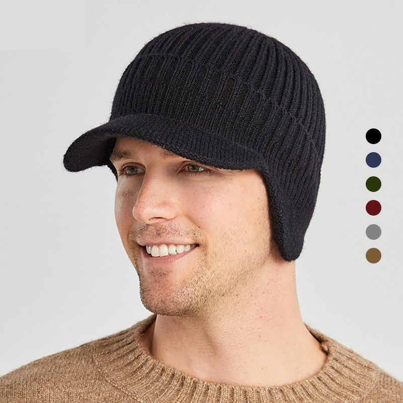 Winter Outdoor Riding Elastic Warm Ear Protection Knitted Hat for Men