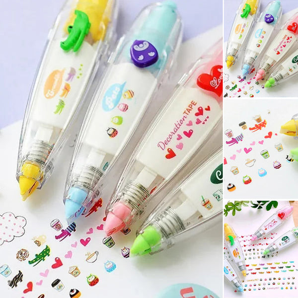 DIY Cute Animals Press Type Decorative Tape Pen