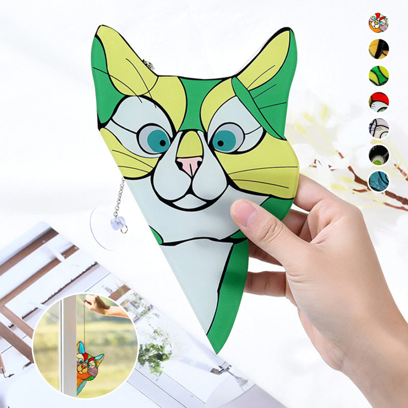 Handmade Stain Cat Suncatcher For Window