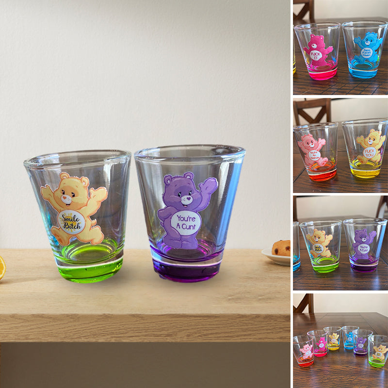 Swear Bears Shot Glasses Set, 6 Pieces