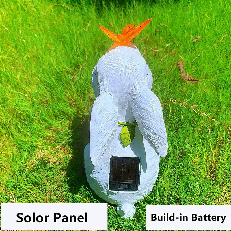 Easter Solar Powered LED Rabbit Play With Butterfly Outdoor Decor Garden Light