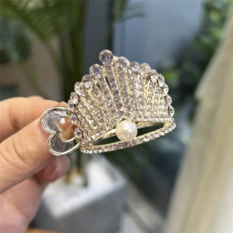 Crown Rhinestone Grab Clip