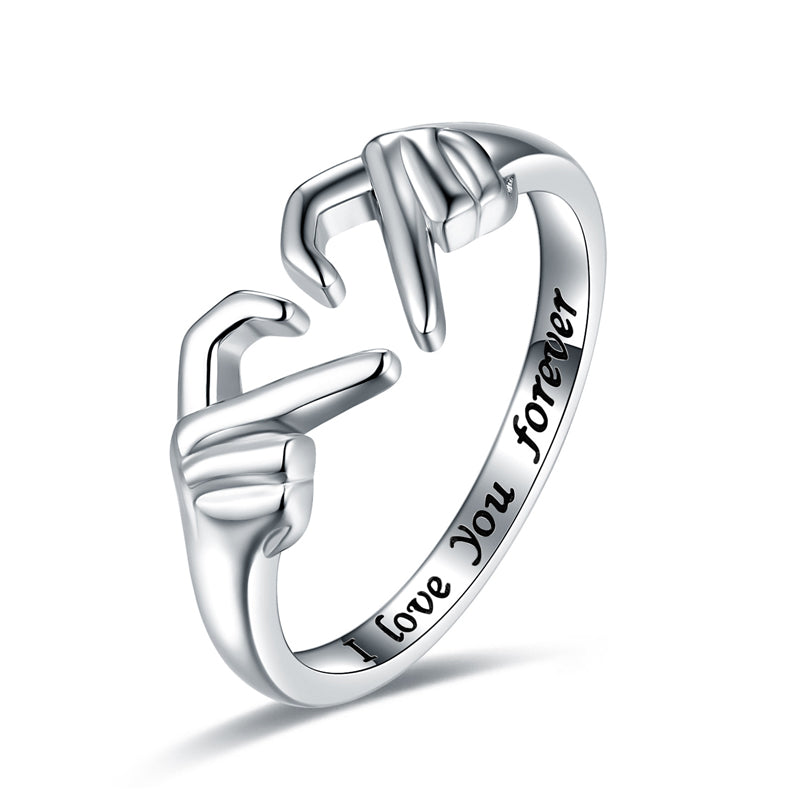 ‘I Love You Forever’ Heart Couple Ring
