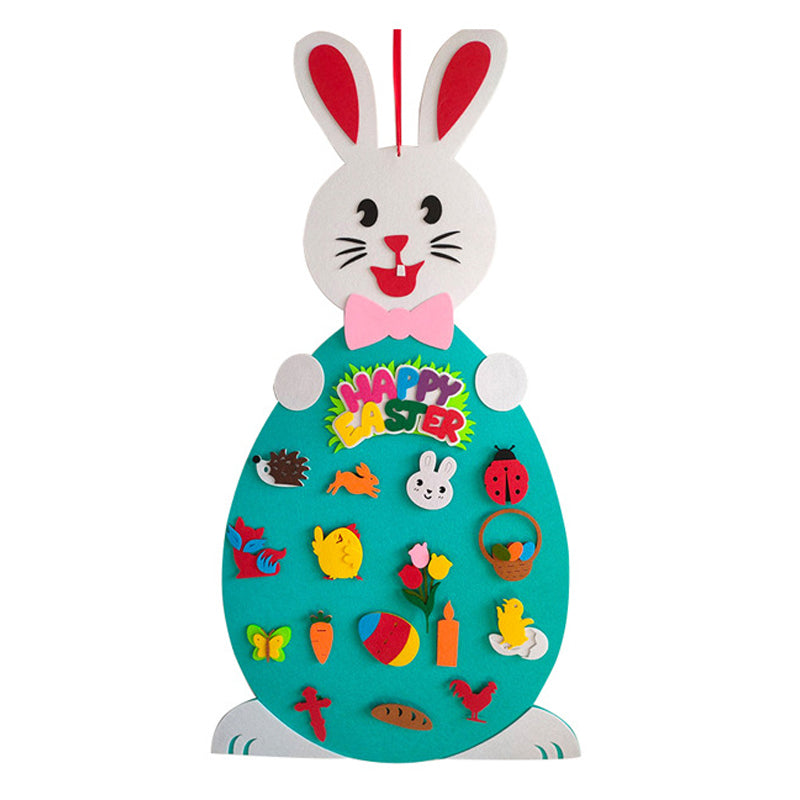 DIY Felt Pendant Rabbit Easter Kids Gift Cartoon Bunny Decor Wall Hanging